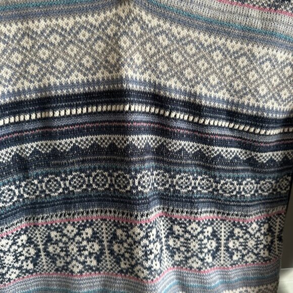 Chaps Navy and Gray Patterned Sweater Hoodie - Picture 2 of 4